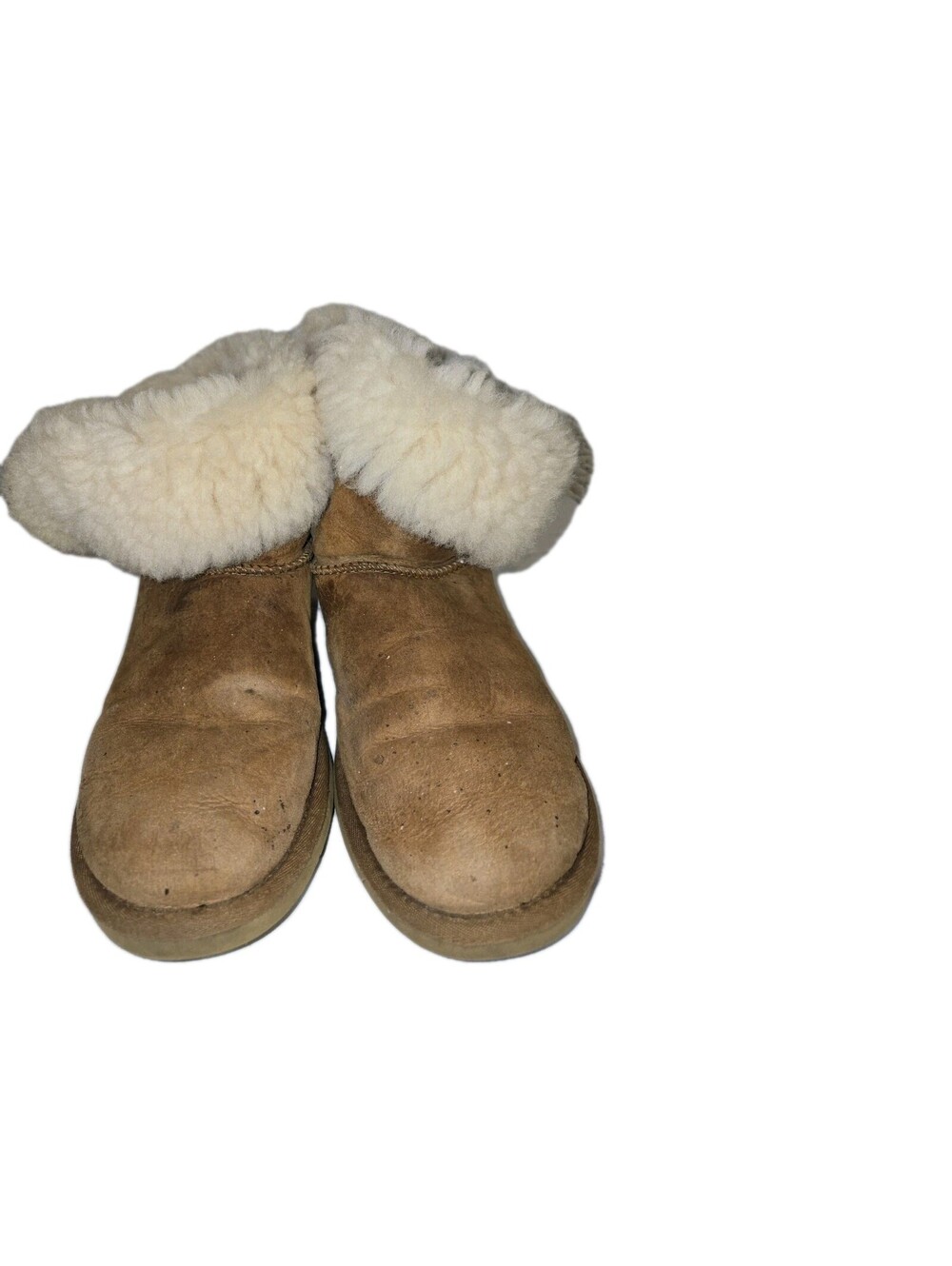 UGG Women’s Bailey Button Boot 5803 Suede Shearling Brown Size 8 SEE PICS
